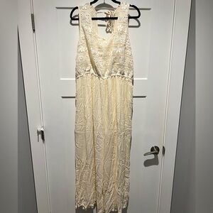 Chic Soul Boho In Lace Jumpsuit (Ivory)